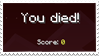 You Died in Minecraft Stamp
