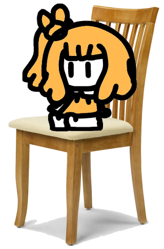 SHE IS SITTING ON A CHAIR